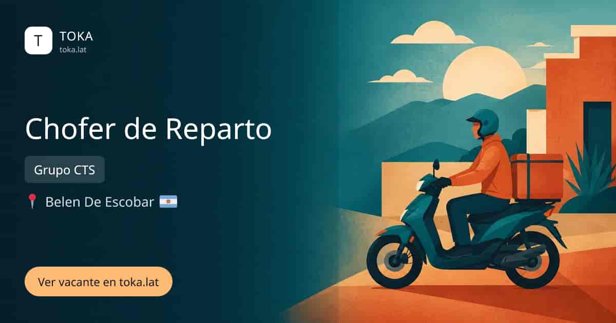 Vacante de Chofer de reparto en Belén de Escobar, Argentina — Grupo CTS