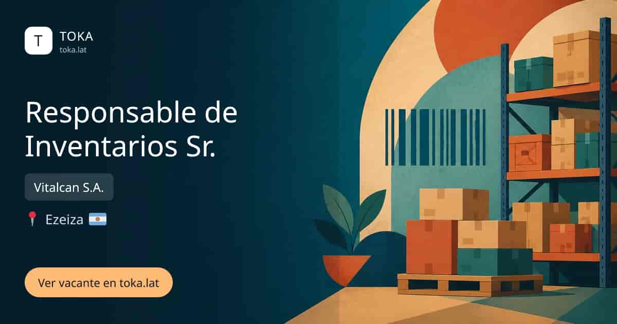 Vacante de Responsable de inventarios sr. en Ezeiza, Argentina — Vitalcan S.A.