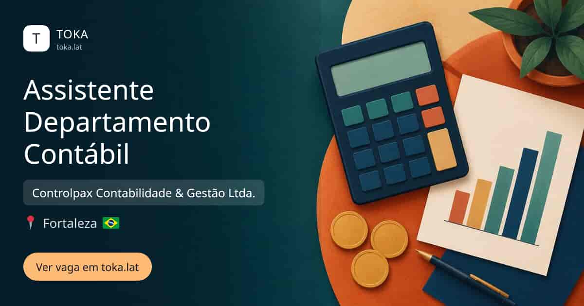 Vaga de Assistente departamento contábil em Fortaleza, Brasil — Controlpax Contabilidade & Gestão Ltda.