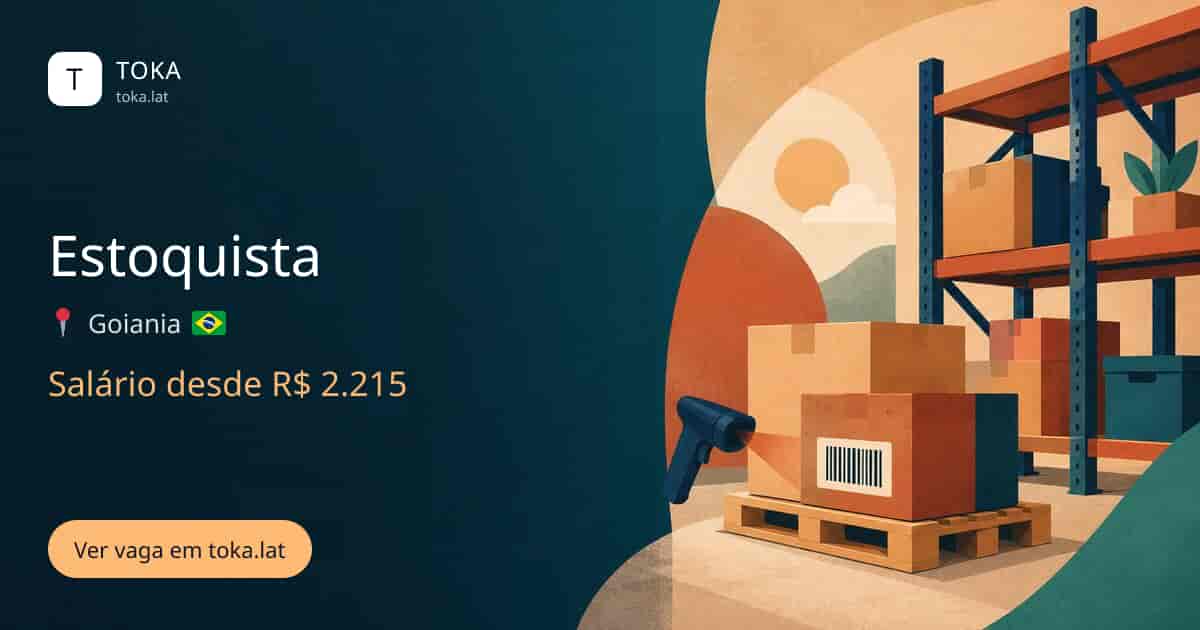 Vaga de Estoquista em Goiania, Brasil, salário desde R$ 2.215