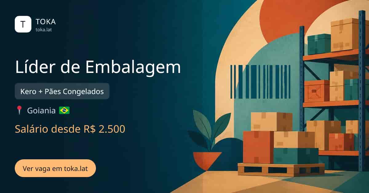 Vaga de Líder de embalagem em Goiania, Brasil — Kero + Pães Congelados, salário desde R$ 2.500
