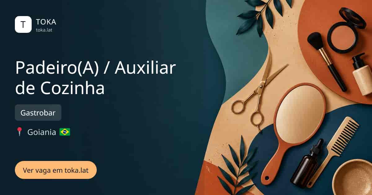 Vaga de Padeiro(a) / auxiliar de cozinha em Goiania, Brasil — Gastrobar