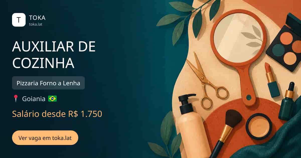 Vaga de Auxiliar de cozinha em Goiania, Brasil — Pizzaria Forno a Lenha, salário desde R$ 1.750
