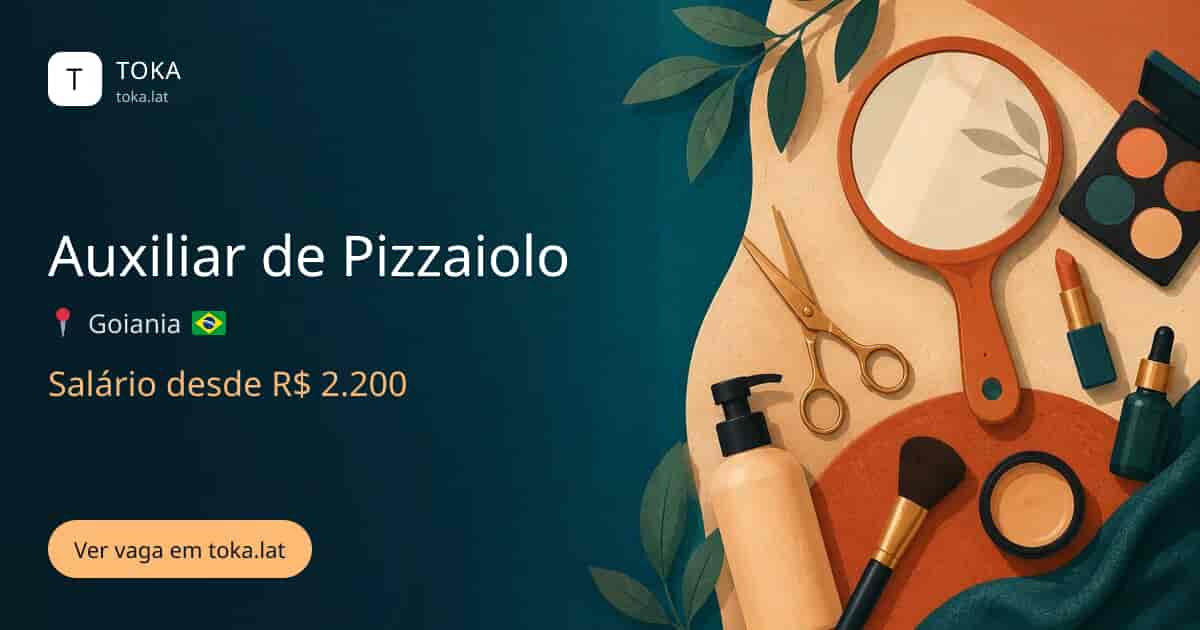 Vaga de Auxiliar de pizzaiolo em Goiania, Brasil, salário desde R$ 2.200