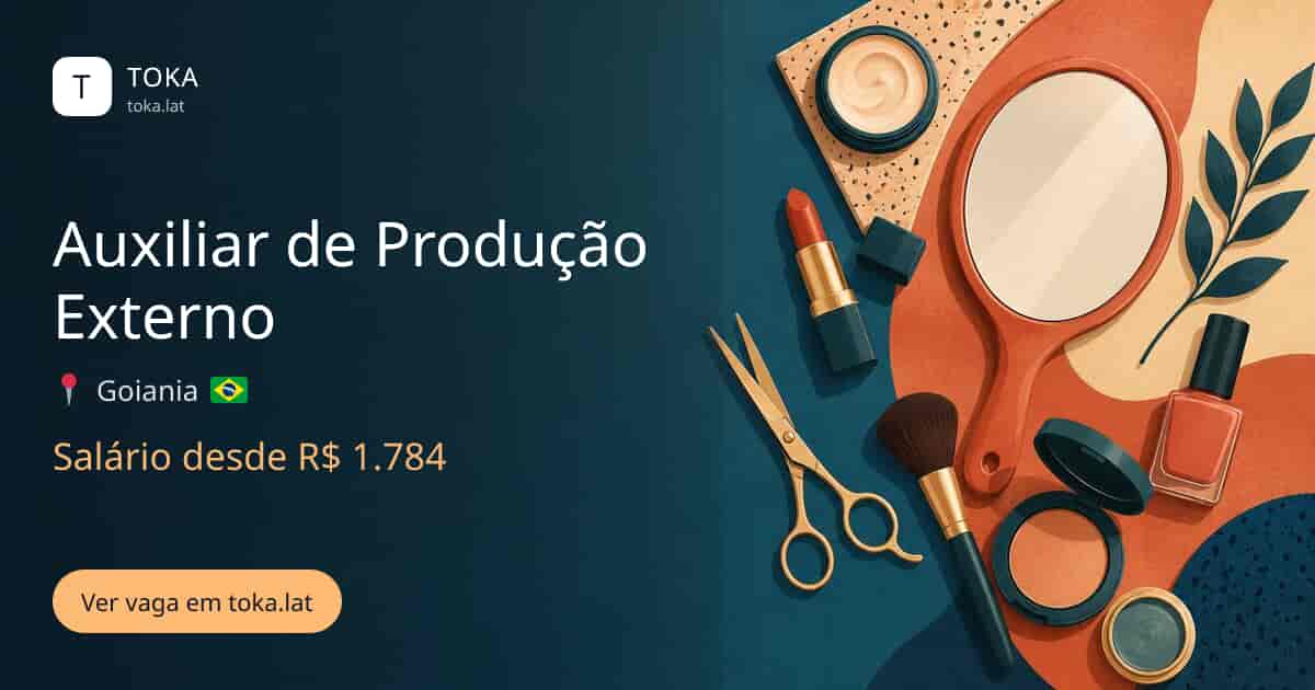 Vaga de Auxiliar de produção externo em Goiania, Brasil, salário desde R$ 1.784