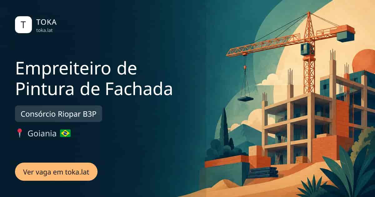 Vaga de Empreiteiro de pintura de fachada em Goiania, Brasil — Consórcio Riopar B3P