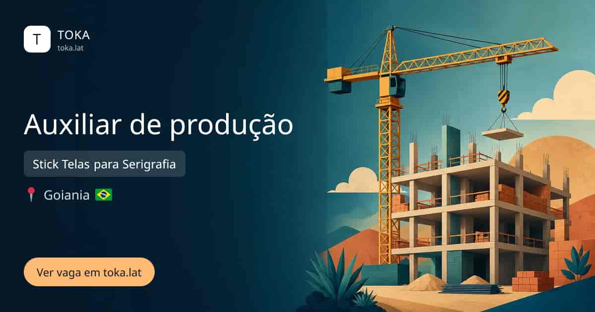 Vaga de Auxiliar de produção em Goiania, Brasil — Stick Telas para Serigrafia