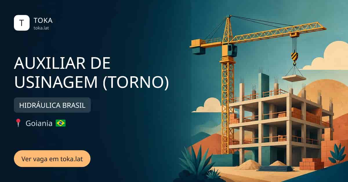 Vaga de Auxiliar de usinagem (torno) em Goiania, Brasil — HIDRÁULICA BRASIL