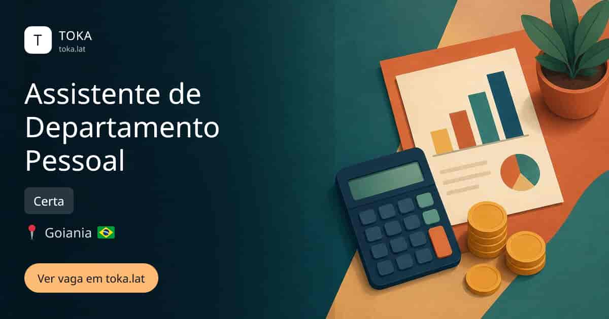 Vaga de Assistente de departamento pessoal em Goiania, Brasil — Certa