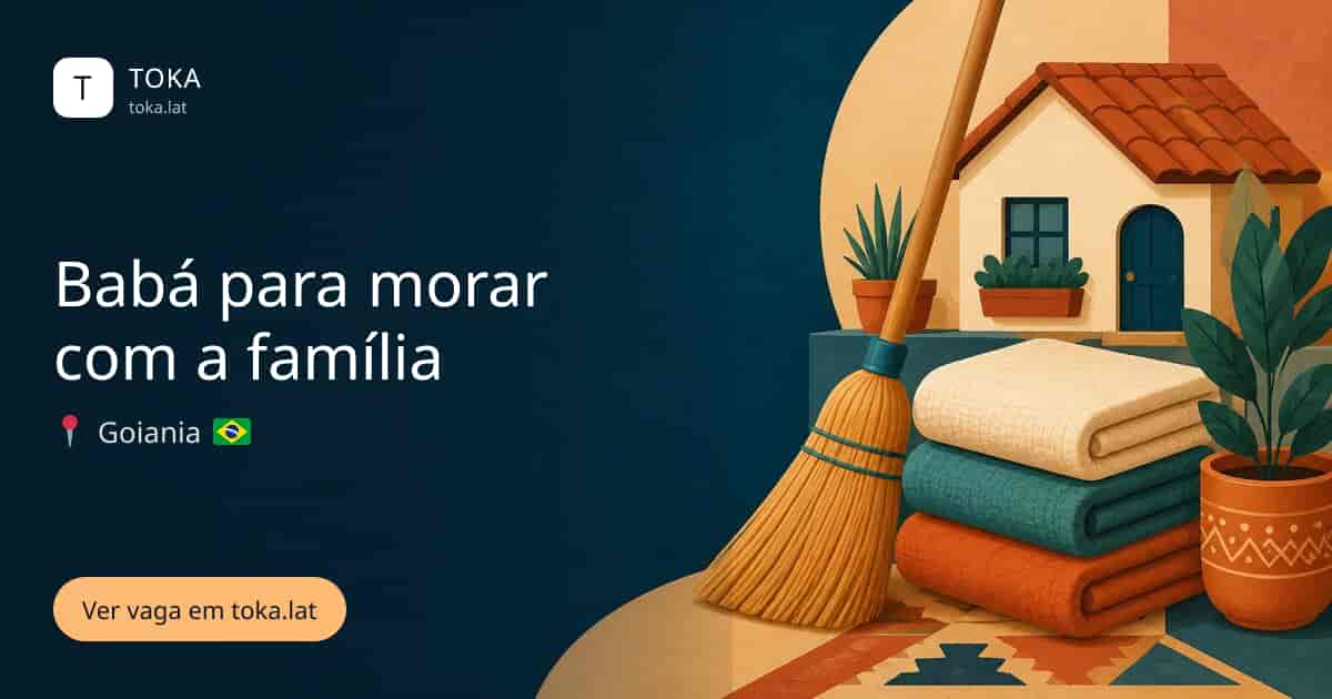Vaga de Babá para morar com a família em Goiania, Brasil