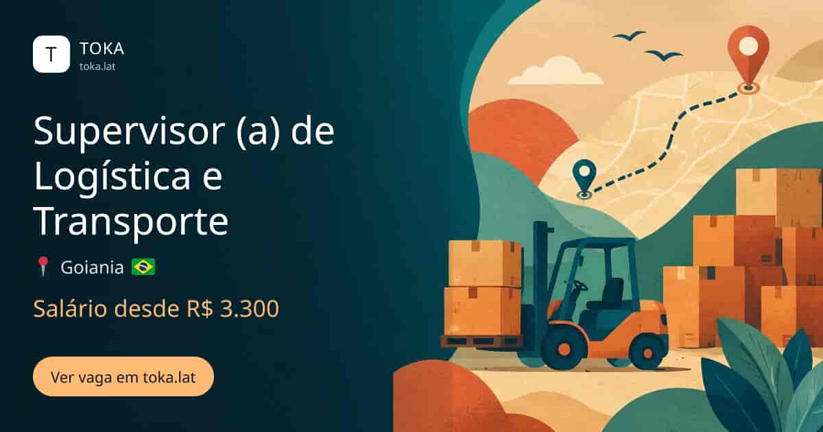 Vaga de Supervisor (a) de logística e transporte em Goiania, Brasil, salário desde R$ 3.300