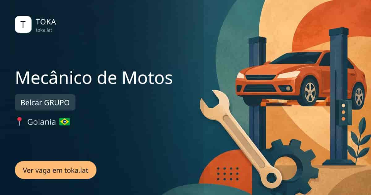 Vaga de Mecânico de motos em Goiania, Brasil — Belcar GRUPO