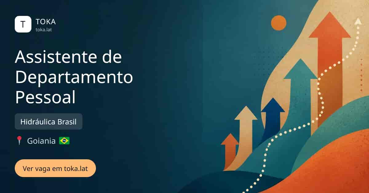 Vaga de Assistente de departamento pessoal em Goiania, Brasil — Hidráulica Brasil