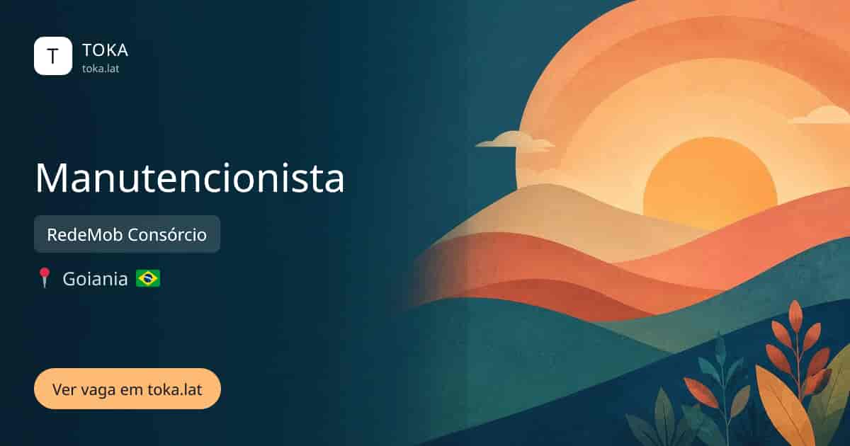 Vaga de Manutencionista em Goiania, Brasil — RedeMob Consórcio