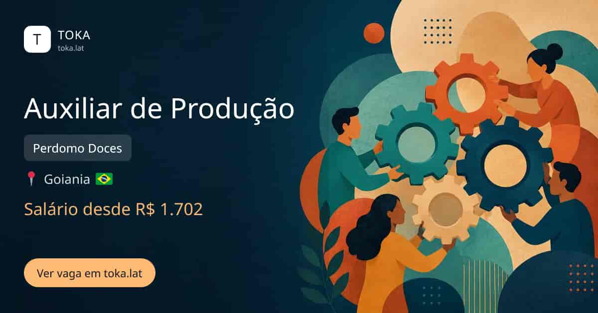 Vaga de Auxiliar de produção em Goiania, Brasil — Perdomo Doces, salário desde R$ 1.702