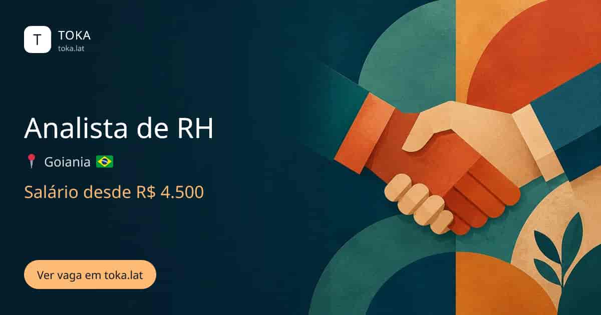 Vaga de Analista de rh em Goiania, Brasil, salário desde R$ 4.500