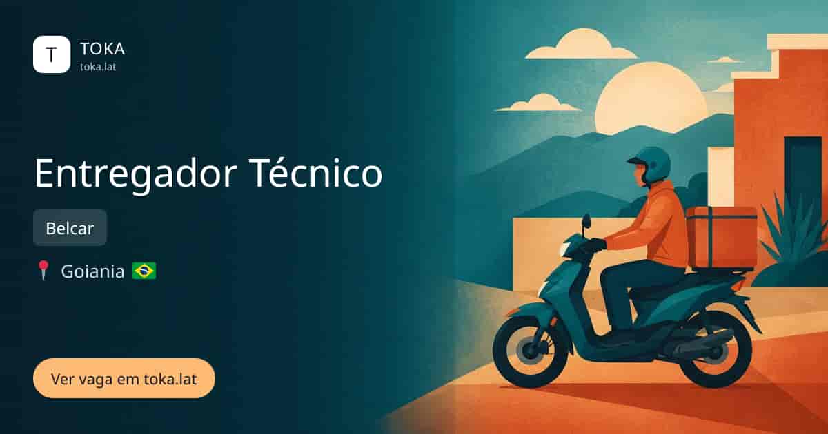 Vaga de Entregador técnico em Goiania, Brasil — Belcar
