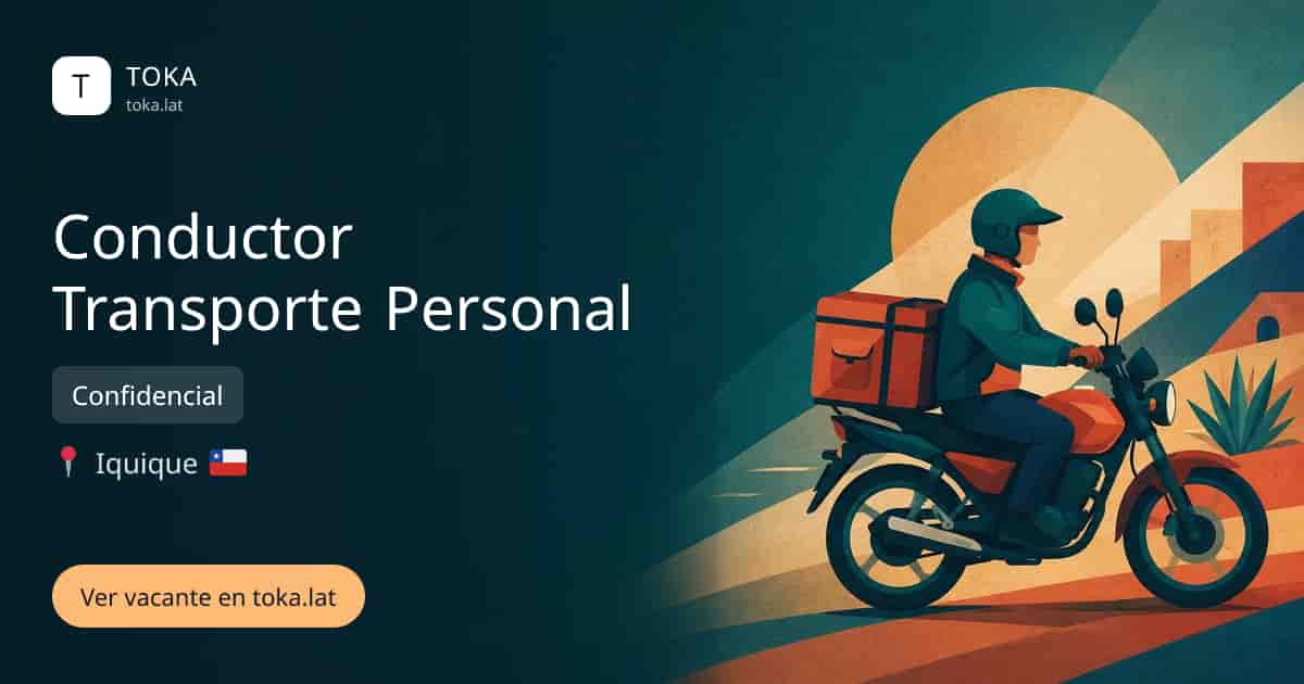 Vacante de Conductor transporte personal en Iquique, Chile — Confidencial