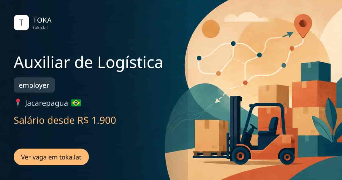 Vaga de Auxiliar de logística em Jacarepaguá, Brasil — employer, salário desde R$ 1.900