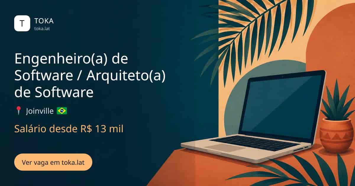 Vaga de Engenheiro(a) de software / arquiteto(a) de software em Joinville, Brasil, salário desde R$ 13 mil