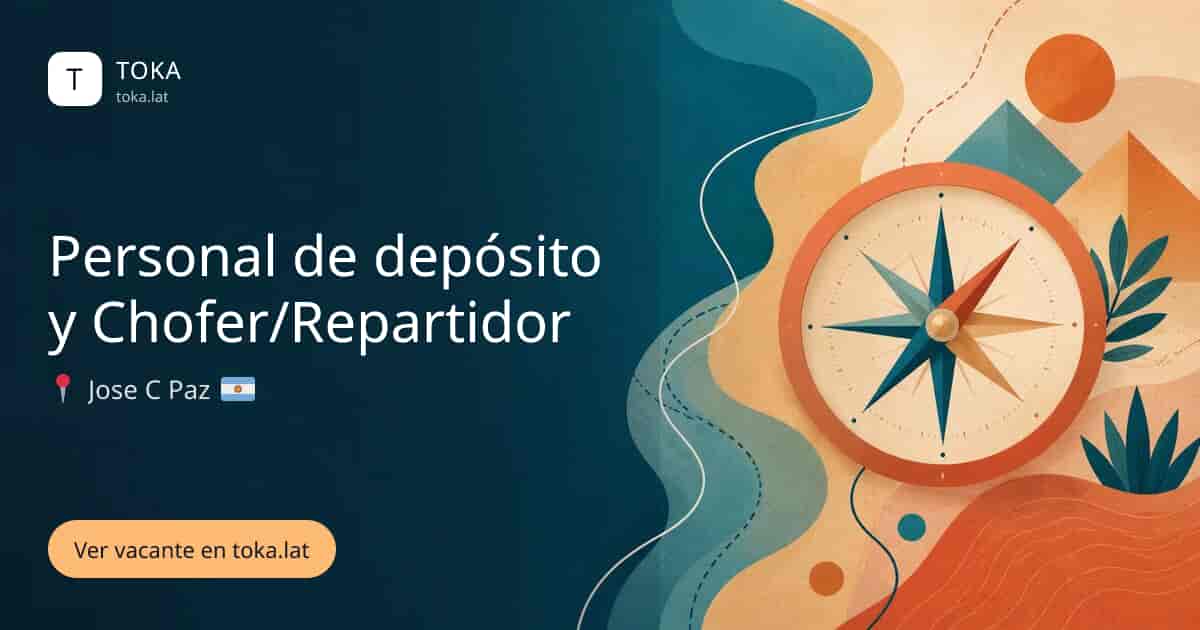 Vacante de Personal de depósito y chofer/repartidor en José C. Paz, Argentina