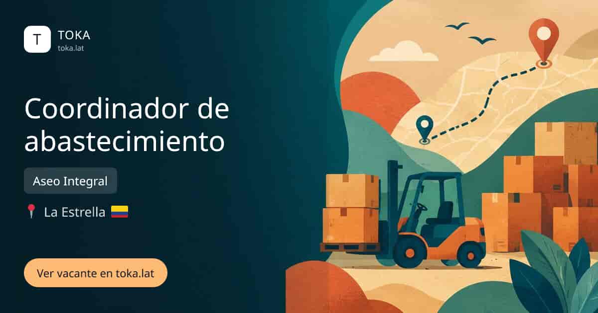 Vacante de Coordinador de abastecimiento en La Estrella, Colombia — Aseo Integral