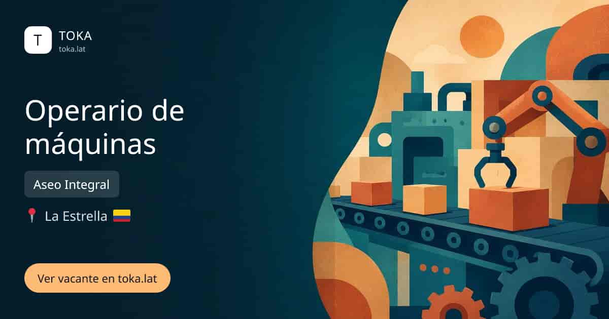 Vacante de Operario de máquinas en La Estrella, Colombia — Aseo Integral