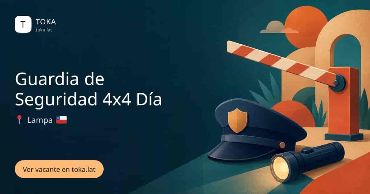 Vacante de Guardia de seguridad 4x4 día en Lampa, Chile