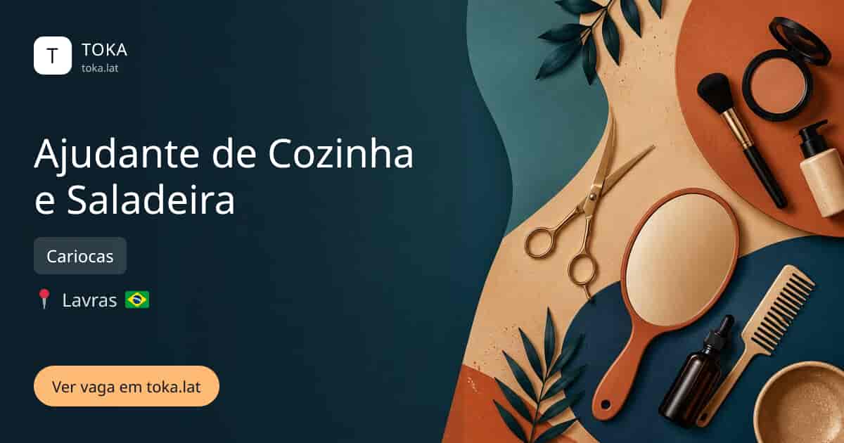 Vaga de Ajudante de cozinha e saladeira em Lavras, Brasil — Cariocas