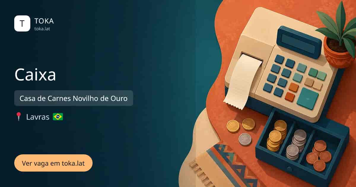 Vaga de Caixa em Lavras, Brasil — Casa de Carnes Novilho de Ouro