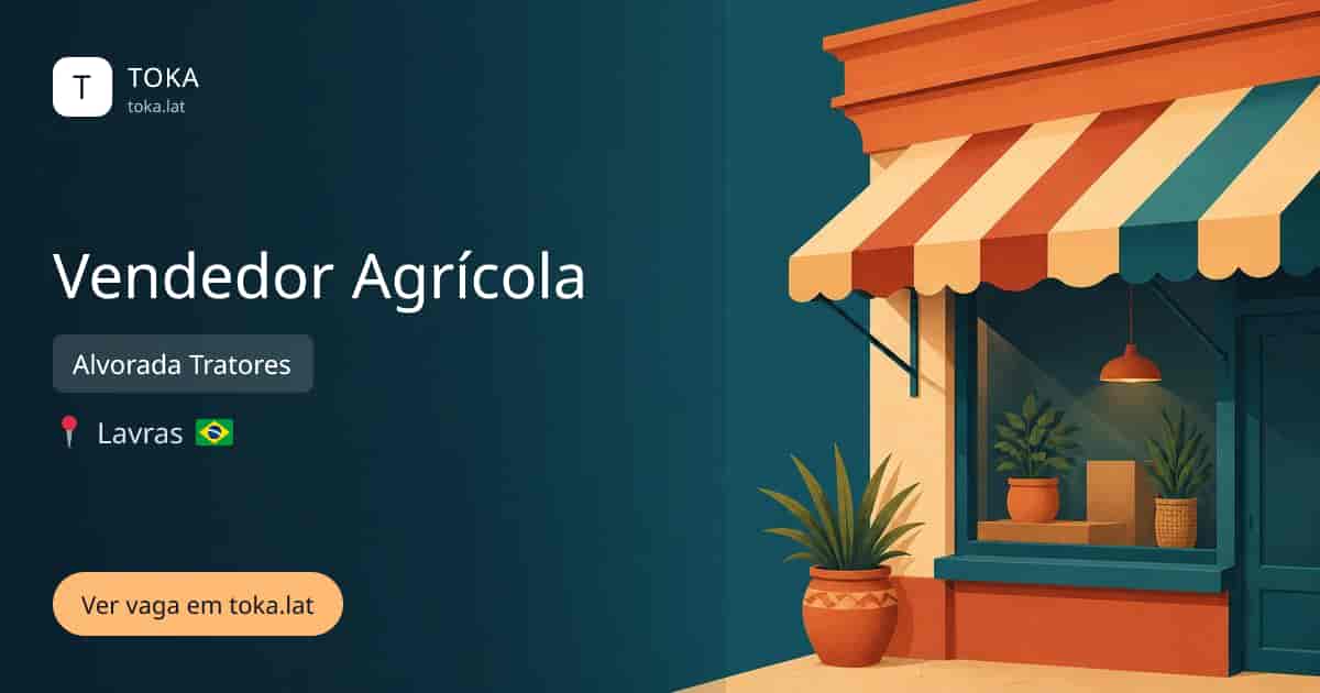 Vaga de Vendedor agrícola em Lavras, Brasil — Alvorada Tratores