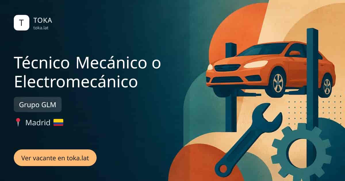 Vacante de Técnico mecánico o electromecánico en Madrid, Colombia — Grupo GLM