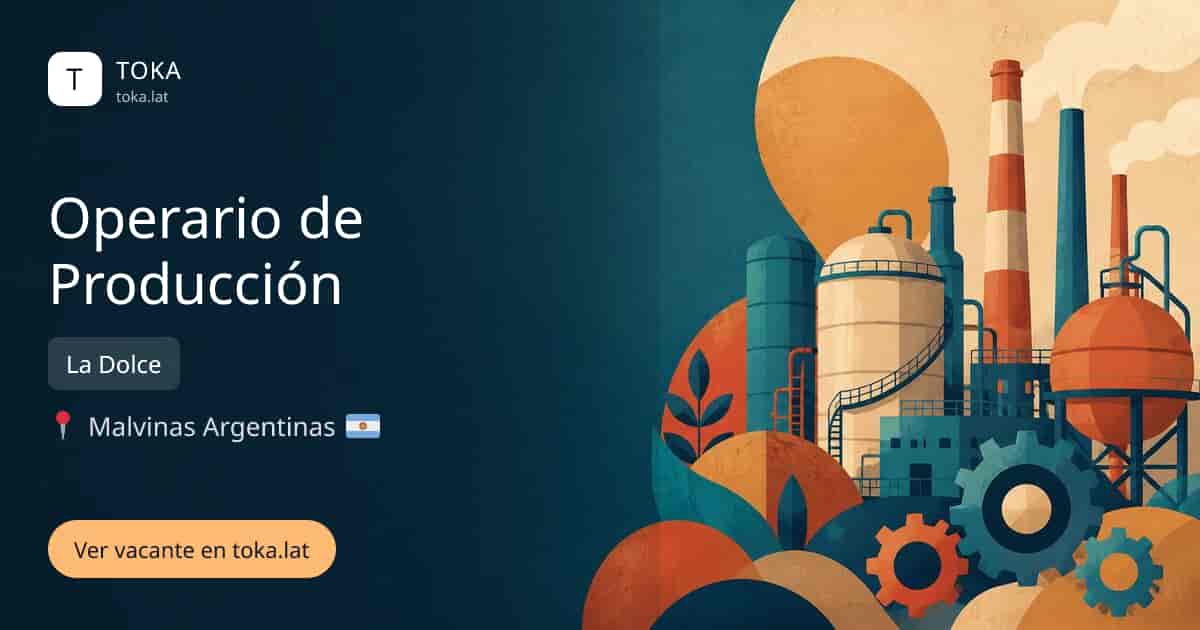 Vacante de Operario de producción en Malvinas Argentinas, Argentina — La Dolce