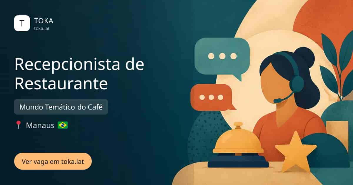 Vaga de Recepcionista de restaurante em Manaus, Brasil — Mundo Temático do Café