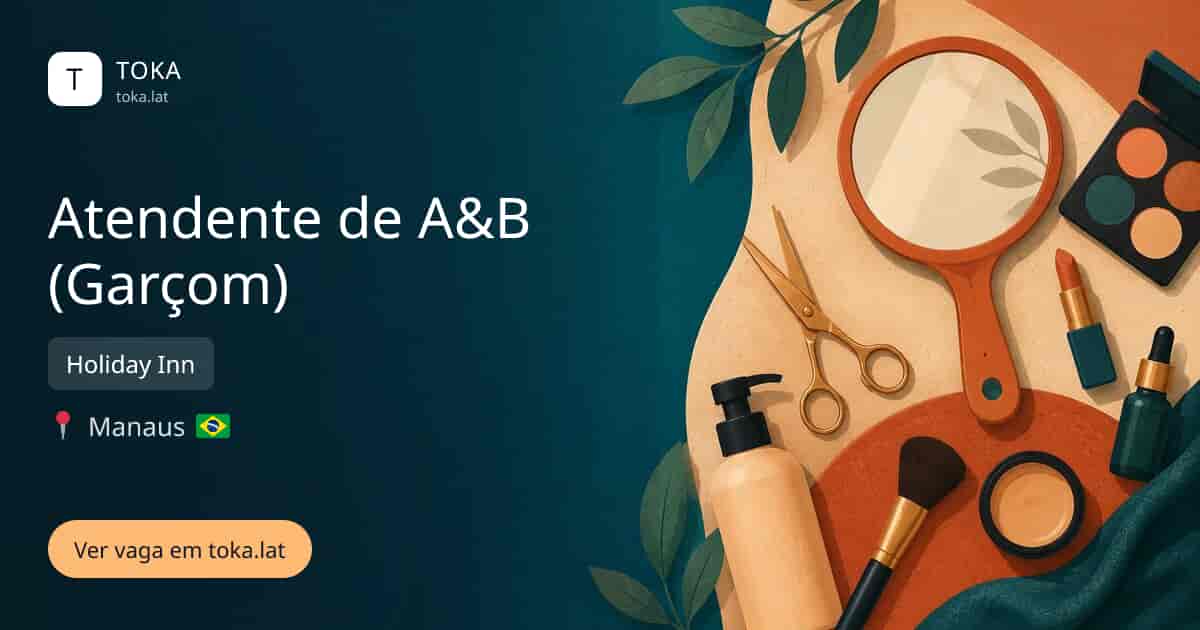 Vaga de Atendente de a&b (garçom) em Manaus, Brasil — Holiday Inn