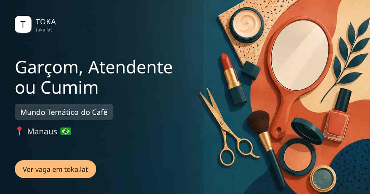 Vaga de Garçom, atendente ou cumim em Manaus, Brasil — Mundo Temático do Café
