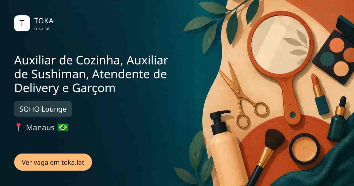 Vaga de Auxiliar de cozinha, auxiliar de sushiman, atendente de delivery e garçom em Manaus, Brasil — SOHO Lounge