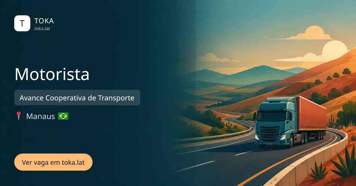 Vaga de Motorista em Manaus, Brasil — Avance Cooperativa de Transporte
