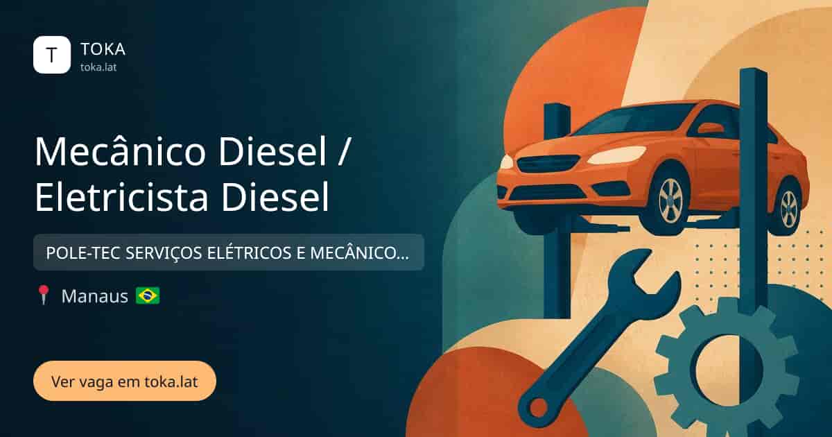 Vaga de Mecânico diesel / eletricista diesel em Manaus, Brasil — POLE-TEC SERVIÇOS ELÉTRICOS E MECÂNICOS LTDA