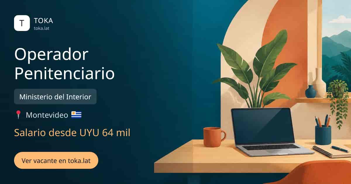 Vacante de Operador penitenciario en Montevideo, Uruguay — Ministerio del Interior, salario desde UYU 64 mil