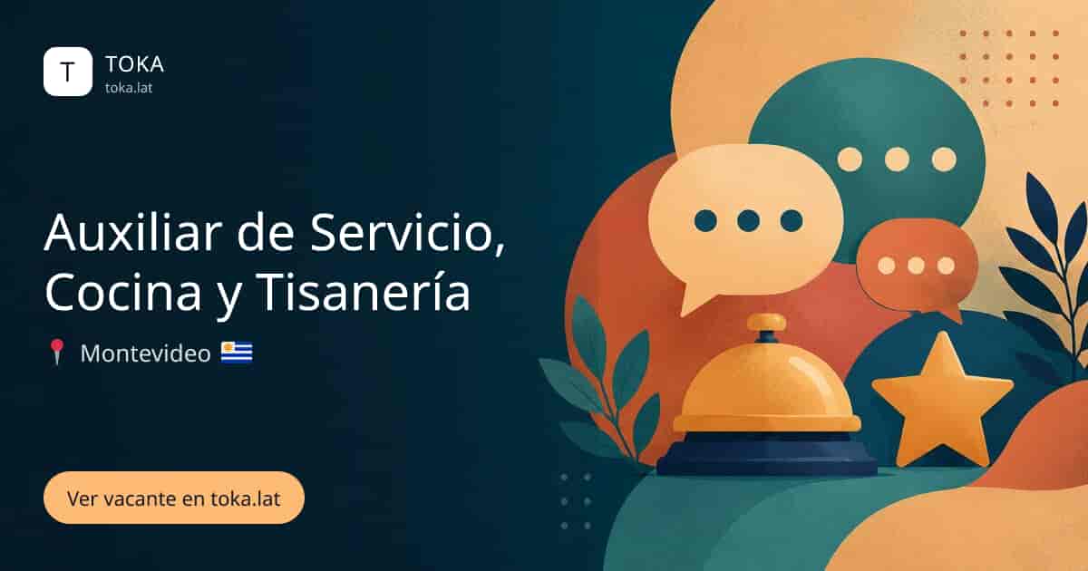 Vacante de Auxiliar de servicio, cocina y tisanería en Montevideo, Uruguay