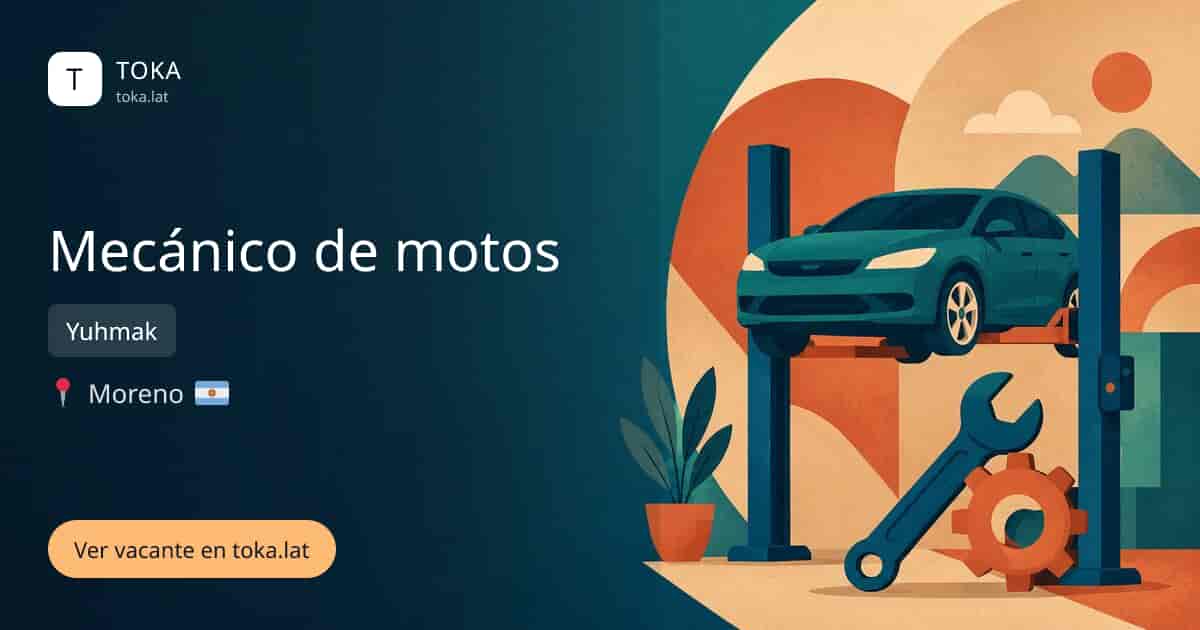 Vacante de Mecánico de motos en Moreno, Argentina — Yuhmak