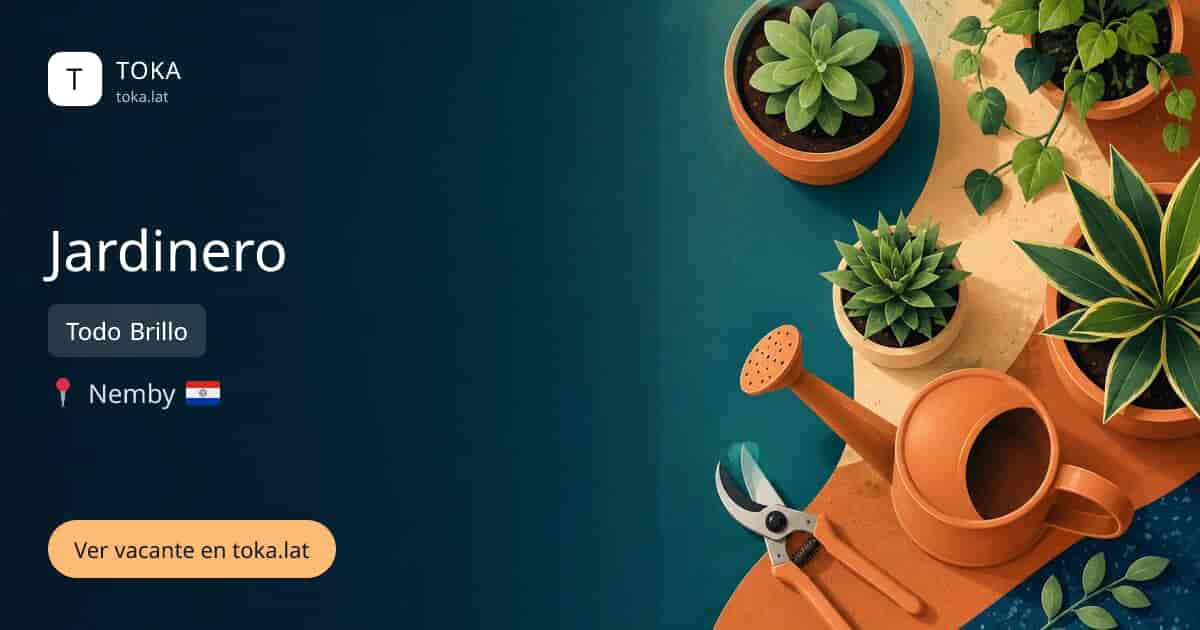 Vacante de Jardinero en Ñemby, Paraguay — Todo Brillo