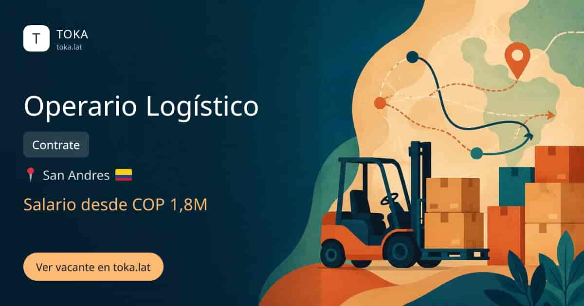 Vacante de Operario logístico en San Andrés, Colombia — Contrate, salario desde COP 1,8M
