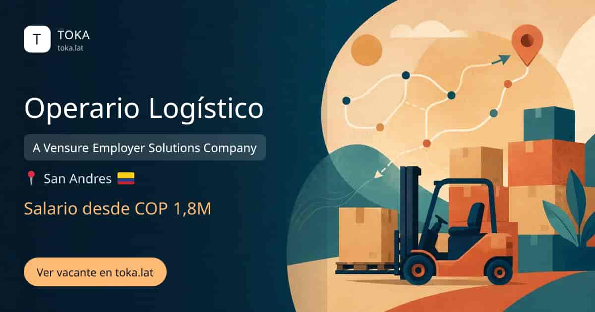 Vacante de Operario logístico en San Andrés, Colombia — A Vensure Employer Solutions Company, salario desde COP 1,8M