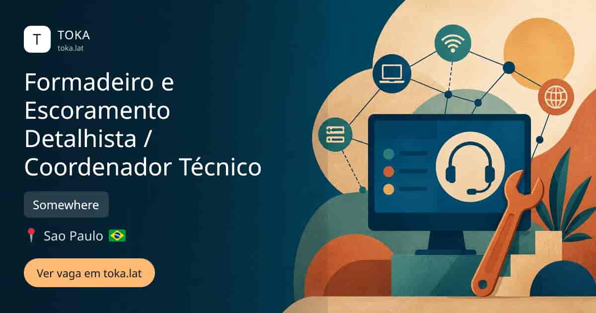 Vaga de Formadeiro e escoramento detalhista / coordenador técnico em Sao Paulo, Brasil — Somewhere