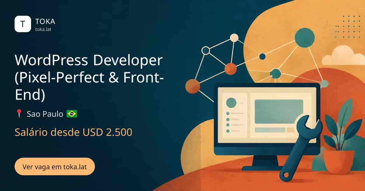 Vaga de Wordpress developer (pixel-perfect & front-end) em Sao Paulo, Brasil, salário desde USD 2.500
