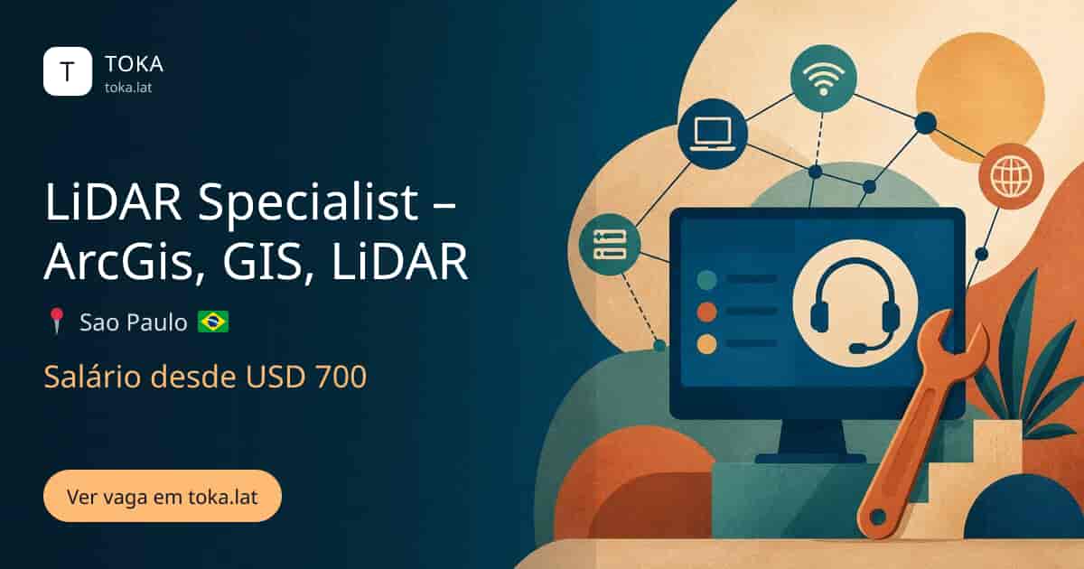 Vaga de Lidar specialist – arcgis, gis, lidar em Sao Paulo, Brasil, salário desde USD 700