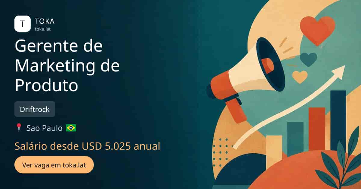 Vaga de Gerente de marketing de produto em Sao Paulo, Brasil — Driftrock, salário desde USD 5.025 anual