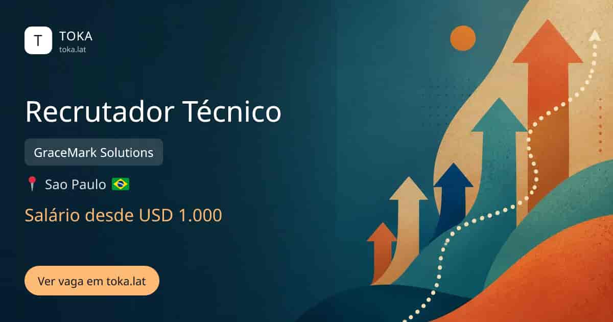 Vaga de Recrutador técnico em Sao Paulo, Brasil — GraceMark Solutions, salário desde USD 1.000